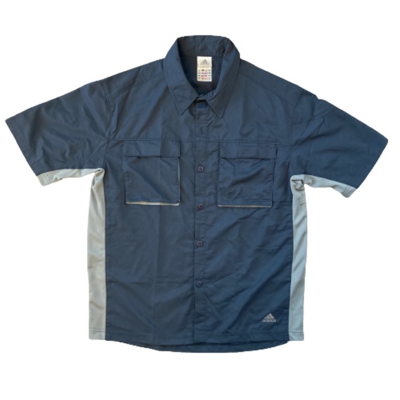 ADIDAS medium button down shirt short sleeved collared - Picture 1 of 7